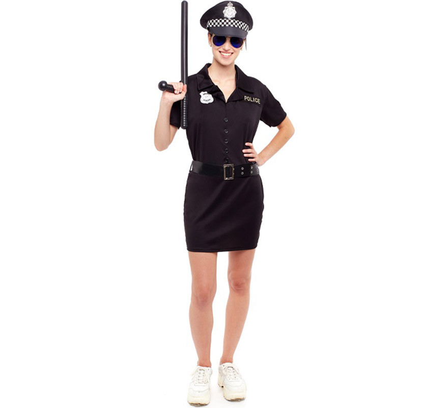 5 piezas disfraz de policía con cinturón con cremallera delantera