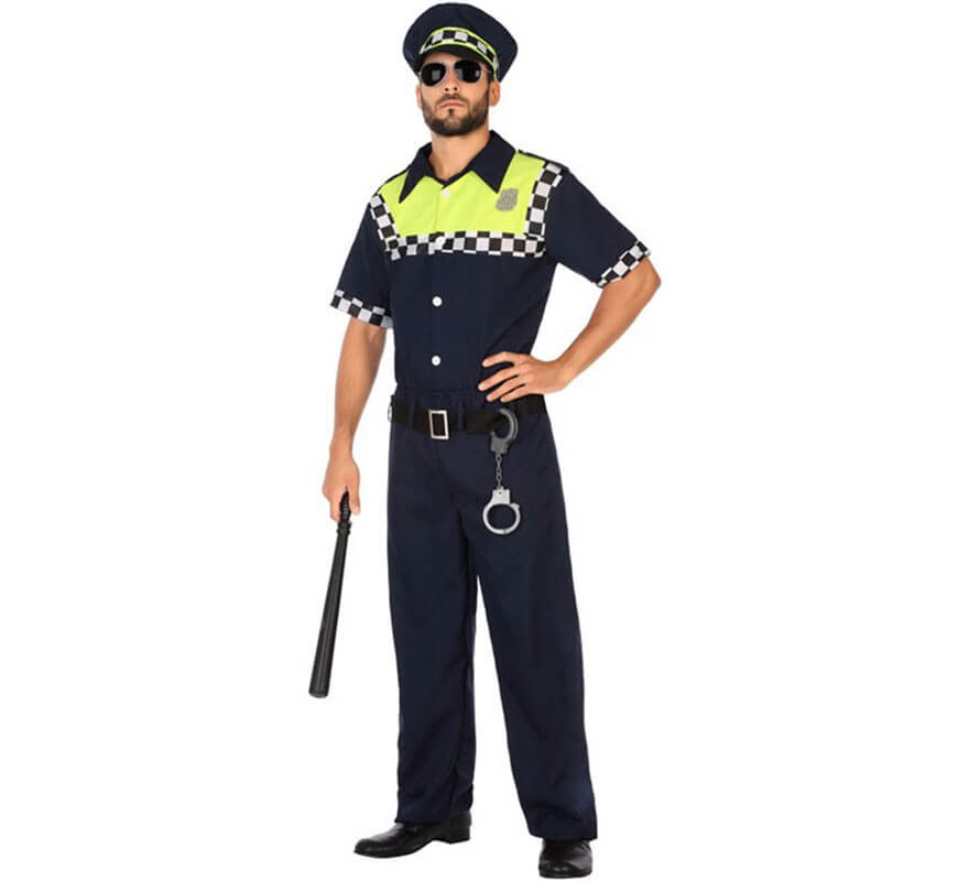 Oficiales retroceder Realizable Disfraz de Policía Local para hombre