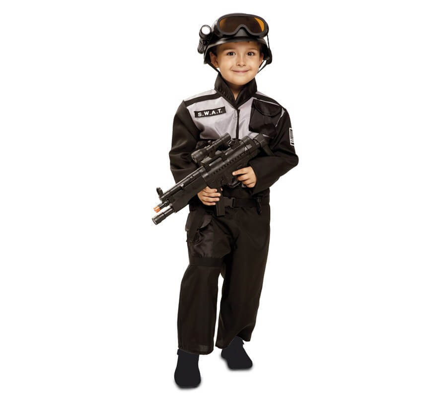 oro Vegetales barrer Disfraz de Policía SWAT para niño