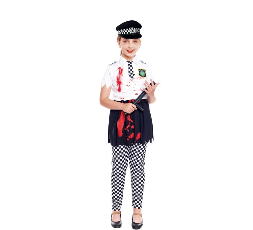 Disfraz de Policía Zombie para niña
