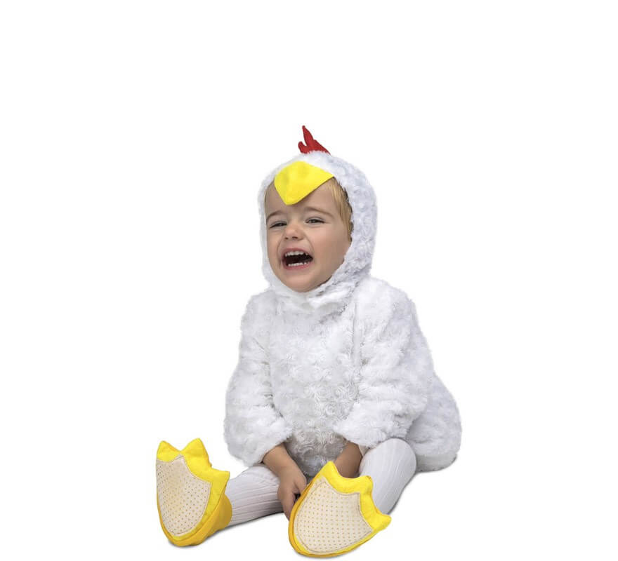 Globo Miserable Calibre Disfraz de Pollito Blanco Peluche para niños y bebé