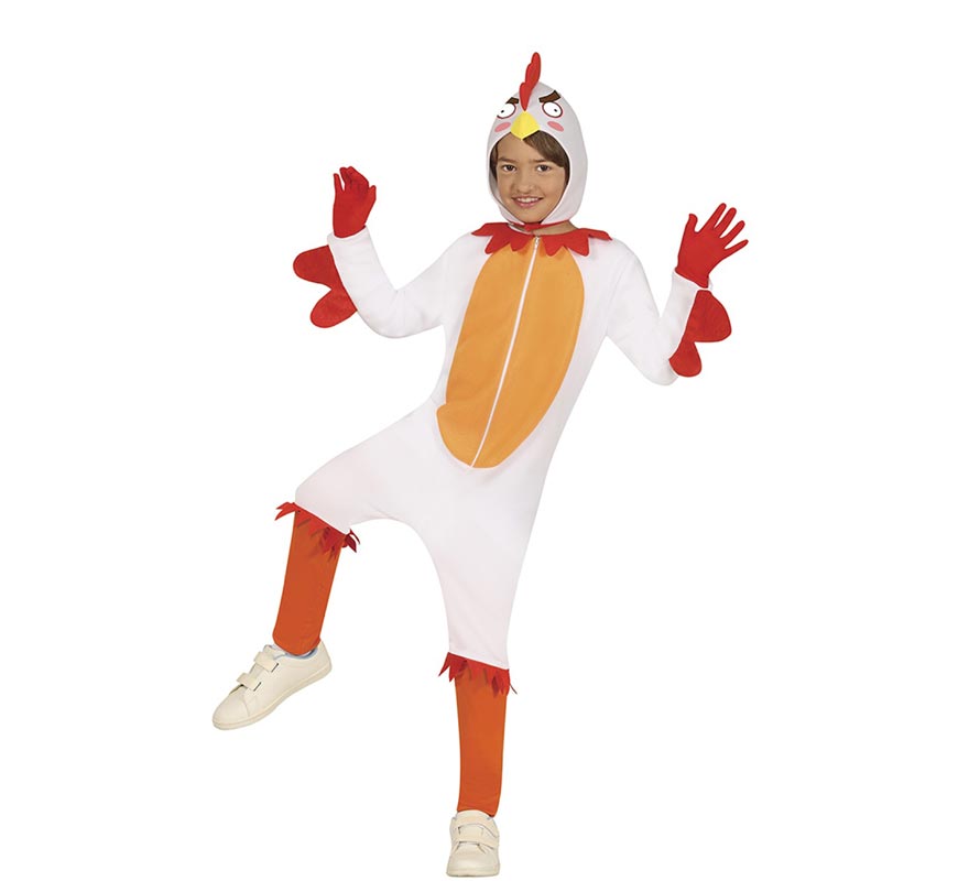 White Hooded Chicken Costume for Kids