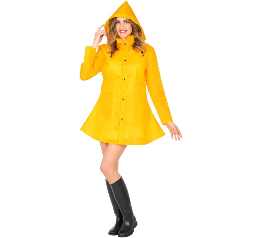 Yellow Raincoat Poncho Costume for Adults