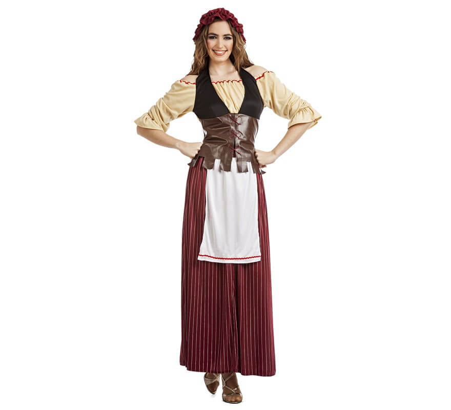 Disfraz de Posadera Medieval para mujer