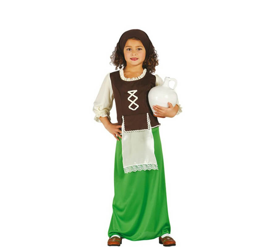Disfraz de Posadera verde para niñas