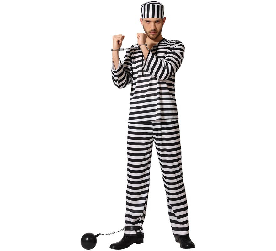 Striped convict costume for men