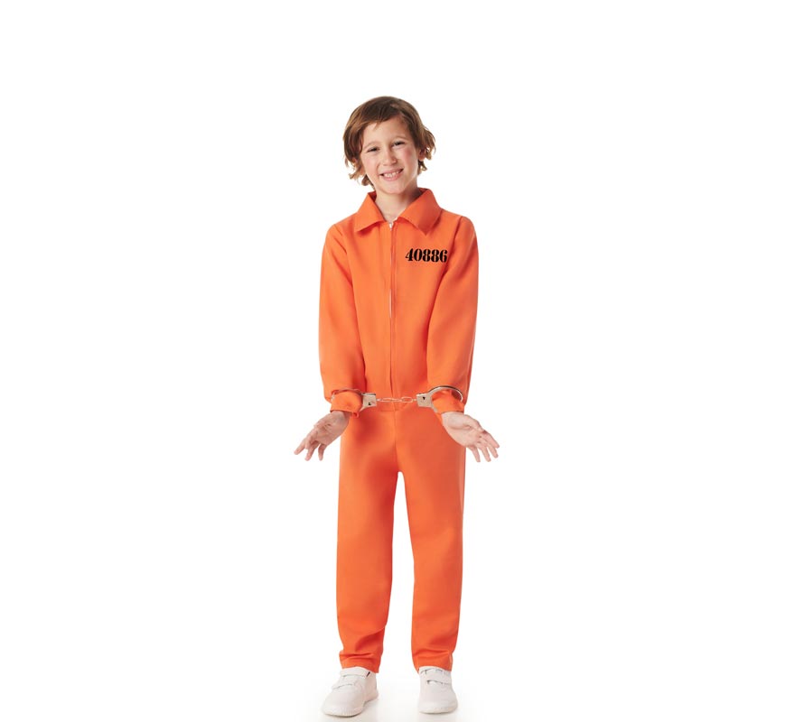 Orange Convict Costume for Boys