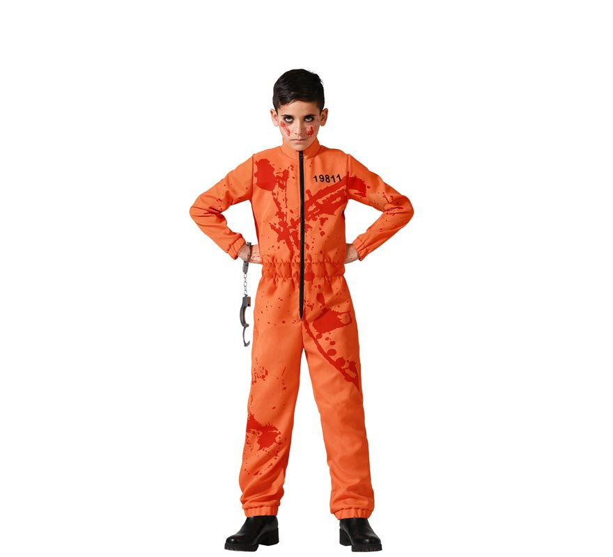 Orange Bloody Prisoner Costume for Boys