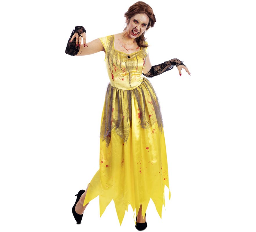 Yellow Zombie Princess Costume for Women