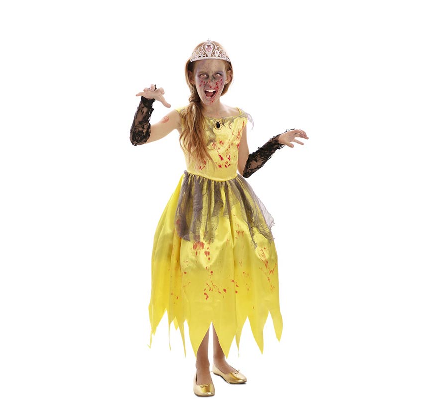 Yellow Zombie Princess Costume for Girls