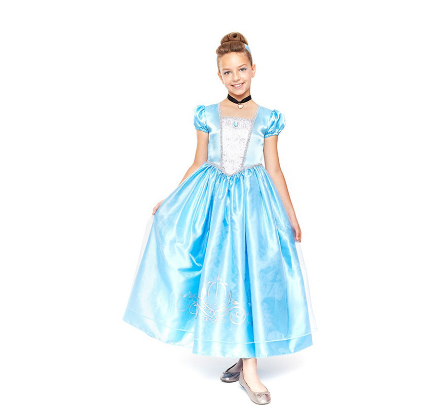 Costume carnevale Principessa Unicorno bambina vestito blu M 5 - 7 anni