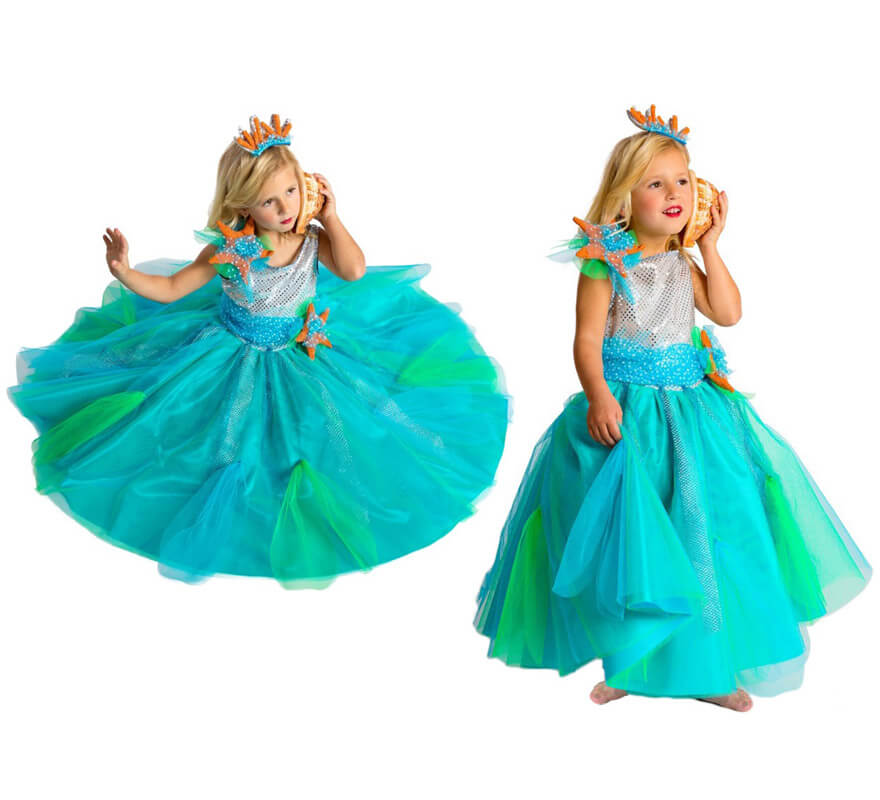 meditación Poderoso A nueve Disfraz de Princesa del Mar para niñas
