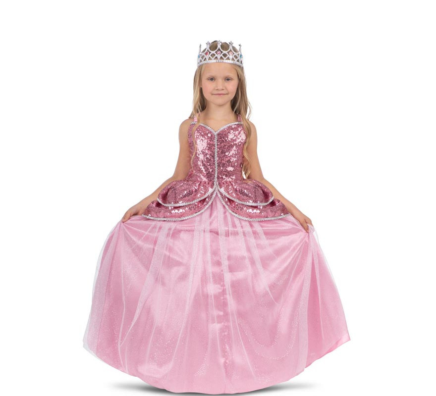 Lovely pink princess costume with petticoat for girls