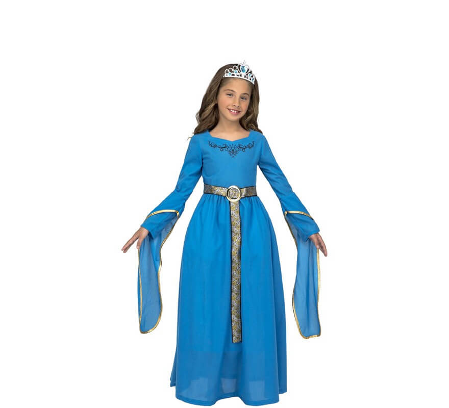 instinto irregular Consistente Disfraz de Princesa Medieval Azul para niña