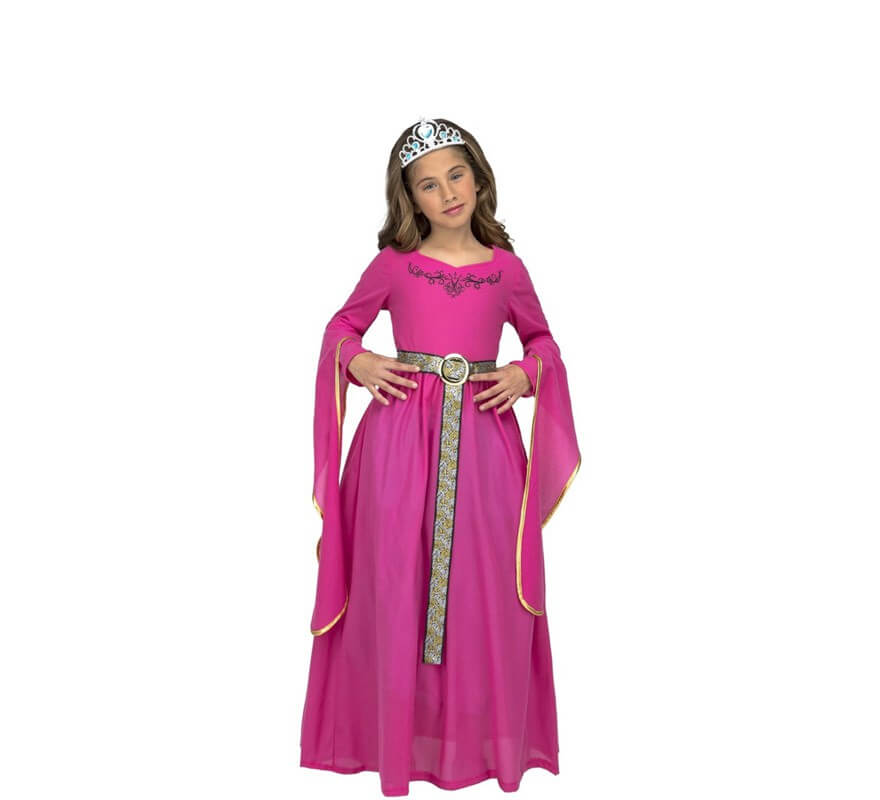 Tentación Araña canción Disfraz de Princesa Medieval Rosa para niña