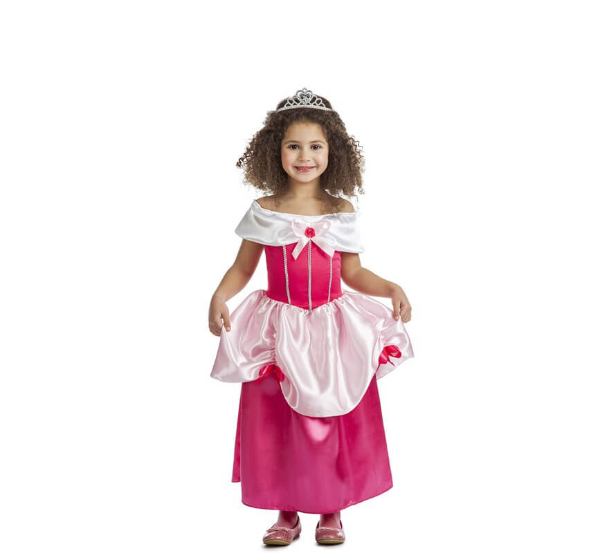 Disfraz de Princesa Rosa de cuento para niña