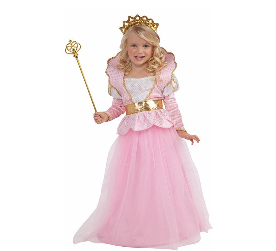 Pink and gold princess costume with belt for girls