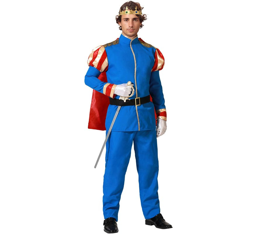 Prince Charming costume with cape for men