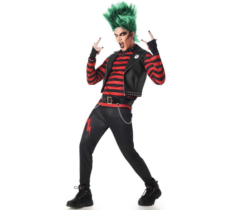 Men's Striped Punk Costume