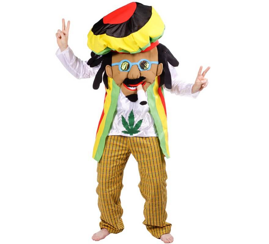 Disfraz de Rastafari para adultos con la cara tapada