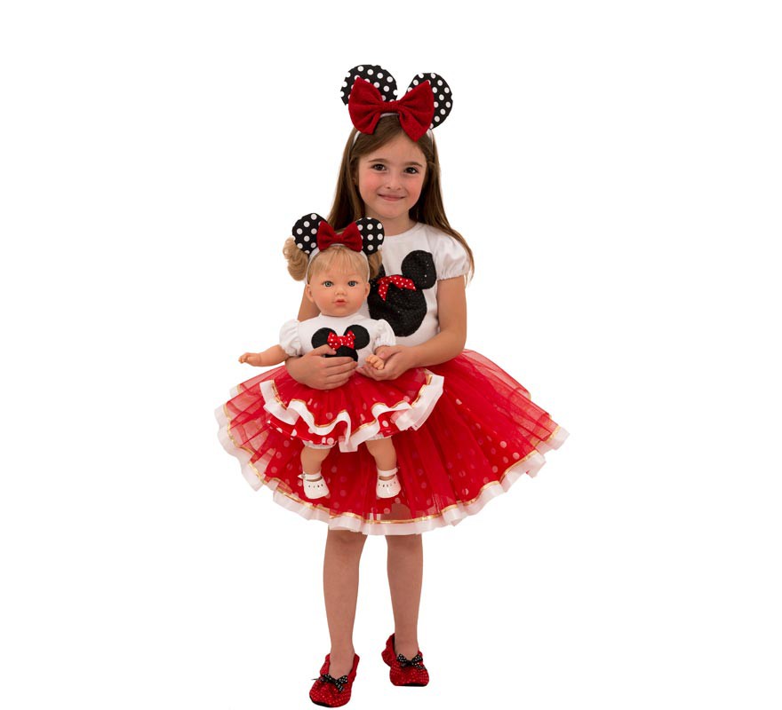 Disfraz de Minnie Mouse Rojo Glamoroso para niña