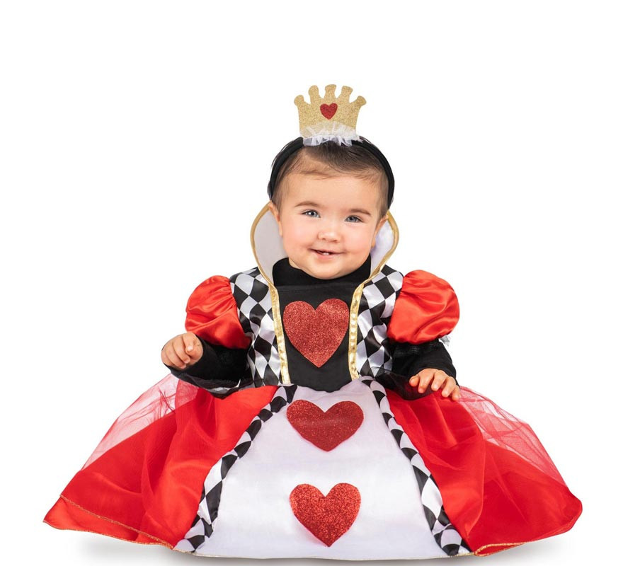 Red Hearts Queen Costume with Headband for Baby Girls