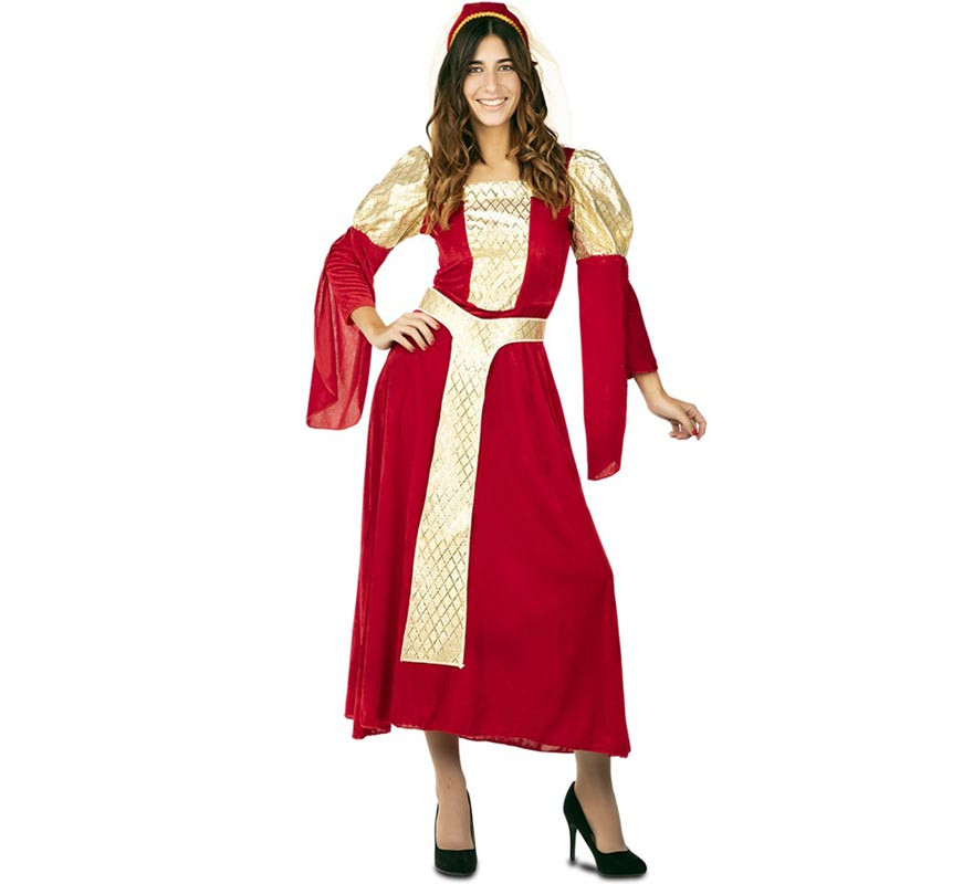 Disfraz de Reina Medieval Roja para mujer