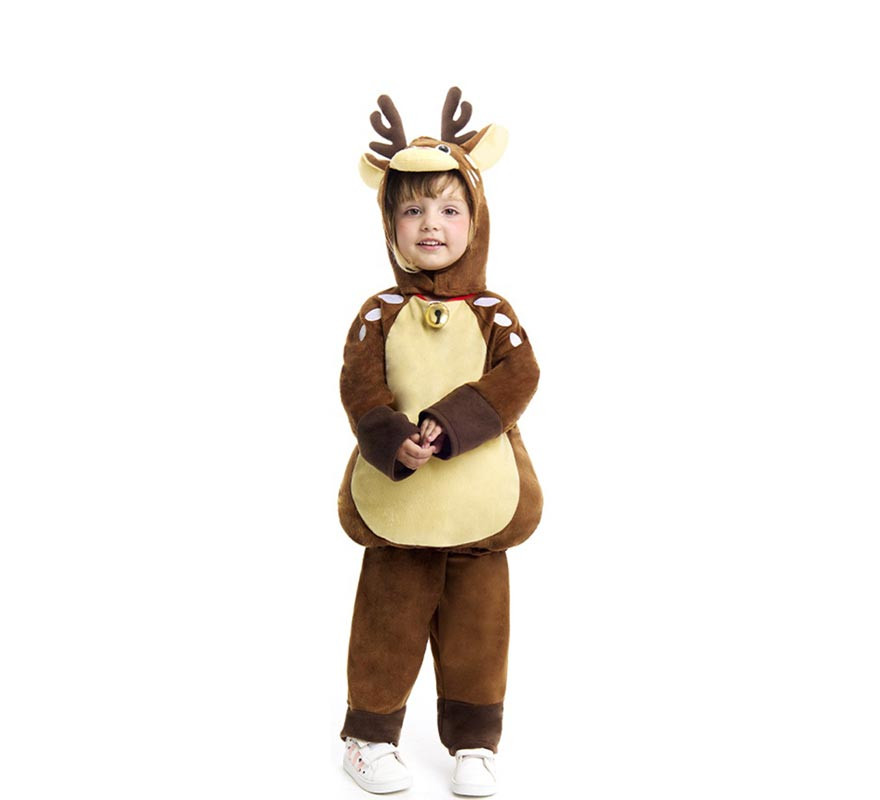 Brown Reindeer Costume with Jingle Bell for Baby and Kids