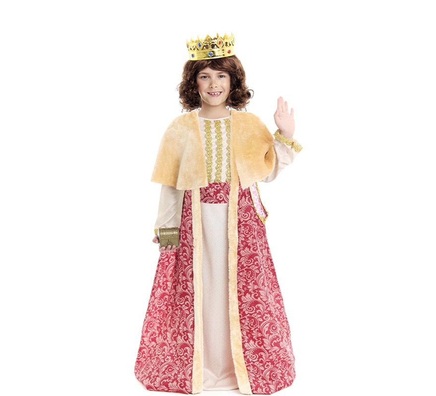 Burgundy King Gaspar costume with cape for children