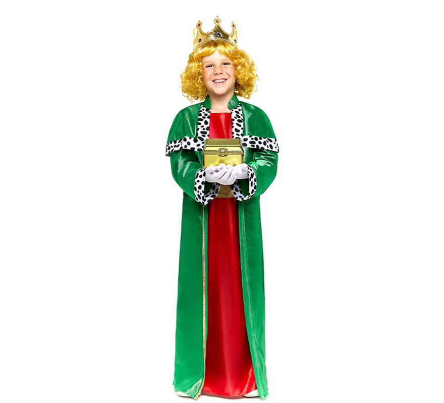 Disfraz de Rey Mago verde para niño