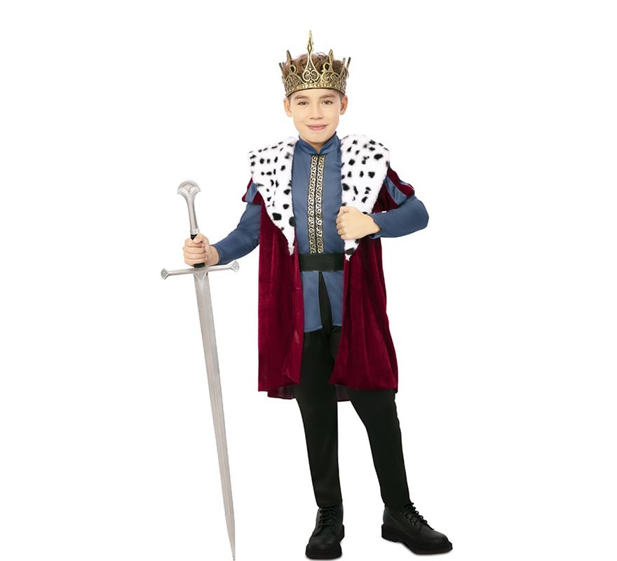 Deluxe Printed Medieval King Costume for Boys