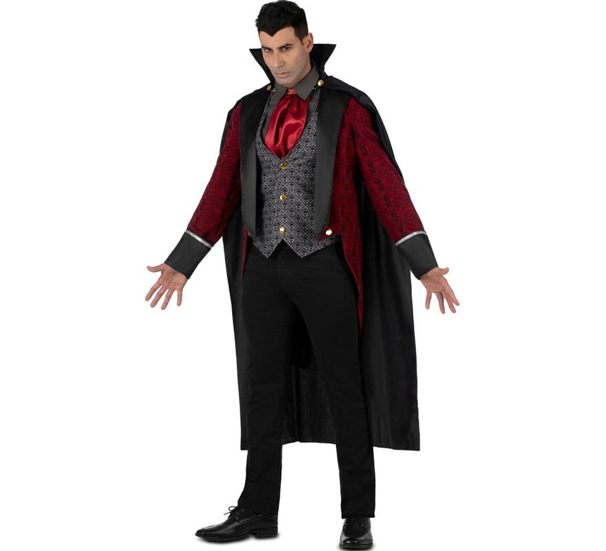 Dark burgundy Vampire King costume for men