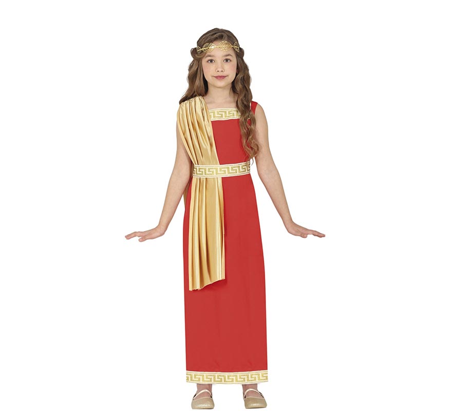 Red and gold Roman costume for girls