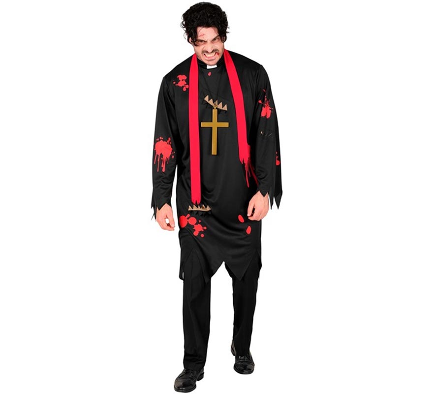 Disfraz de Sacerdote Zombie para hombre