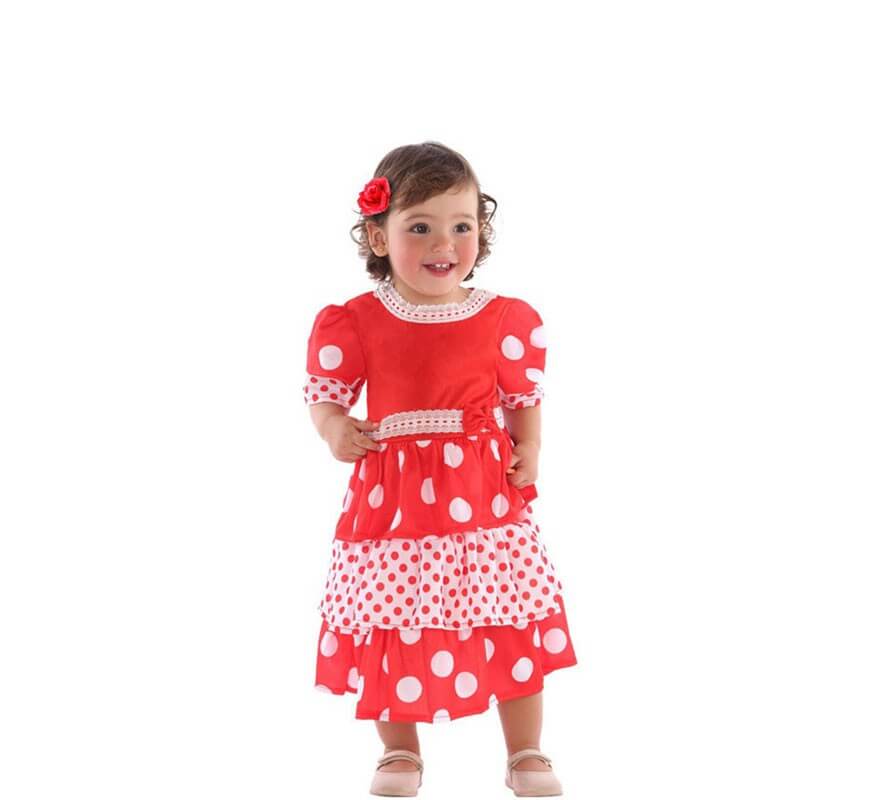 Disfraz de Sevillana Rojo para niña y bebé
