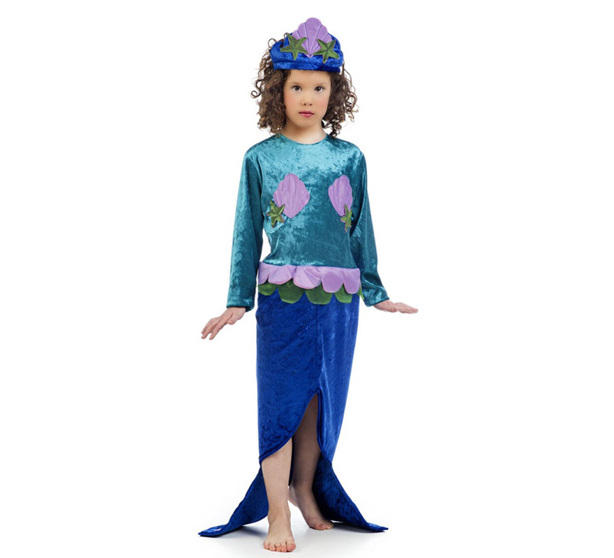 Disfraz de Sirenita azul para niña