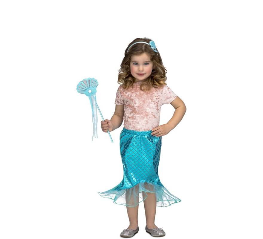 Costume da Sirena azzurro per bambina
