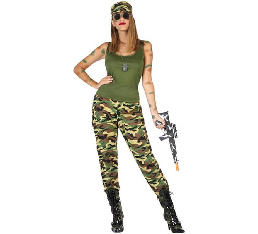 Bloquear Cantina sombra Disfraz de Soldado Militar para mujer