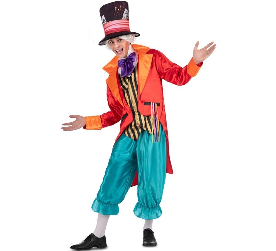 Men's orange and blue Mad Hatter costume