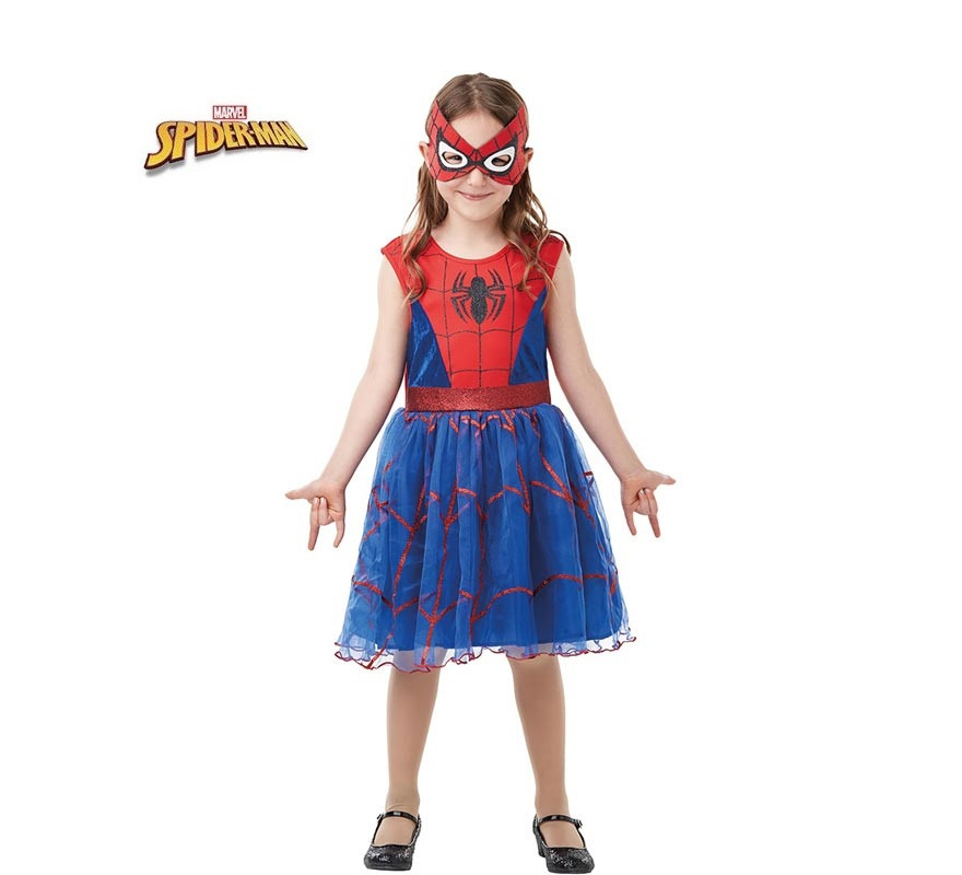 Spider Girl Costume Spiderman in dress with mask for girls