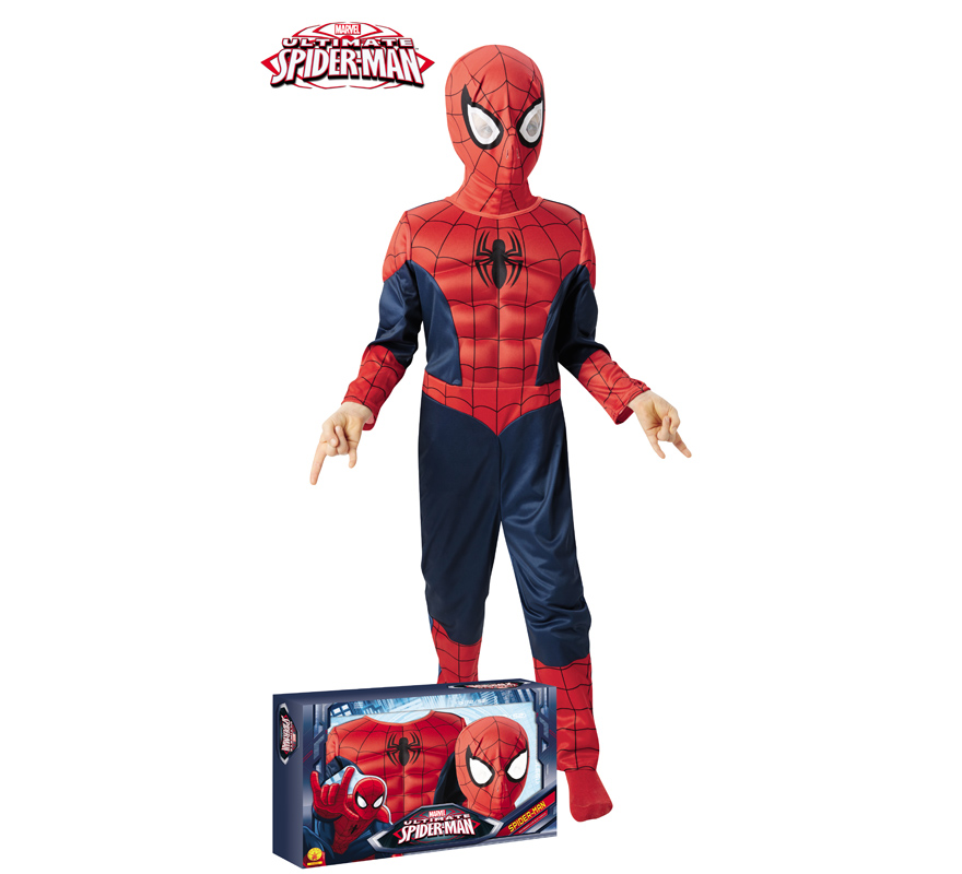 Disfraz de Spiderman musculoso en caja para niño