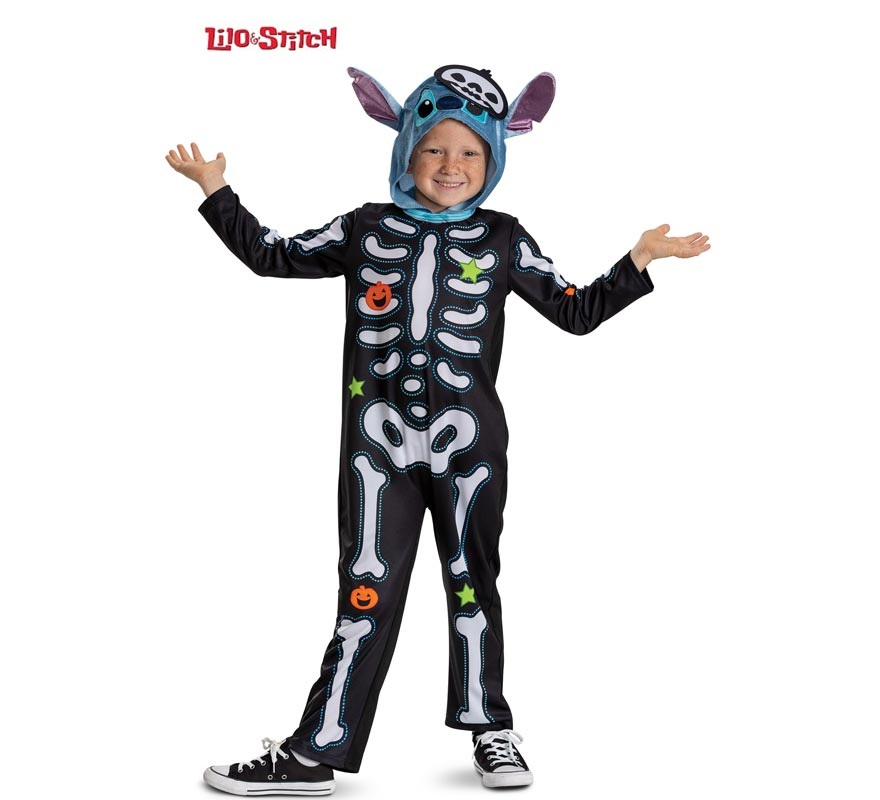 Lilo & Stitch Classic Skeleton Stitch Costume for Kids