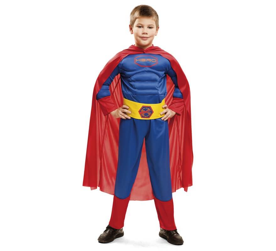 Disfraz de Súper Héroe azul y rojo para niño