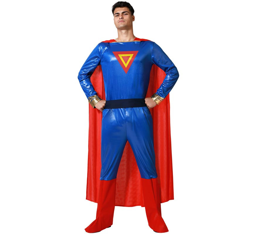 Blue and red superhero costume for men