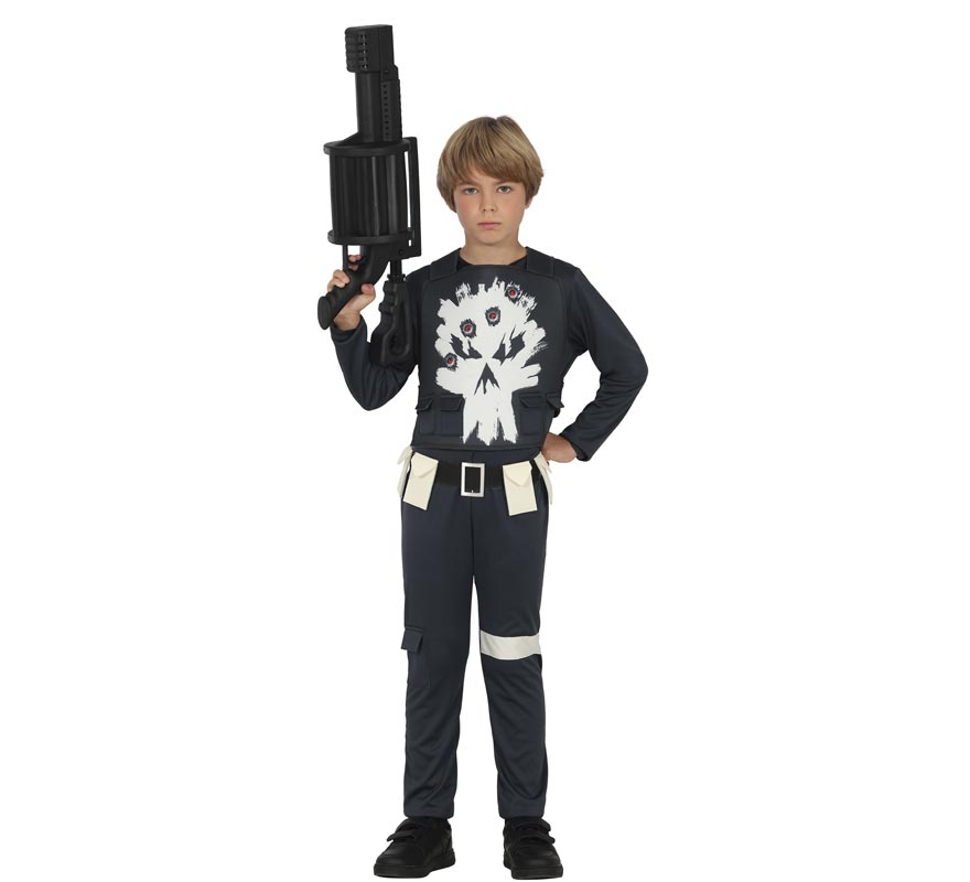 Fato de super-herói Justiceiro para meninos