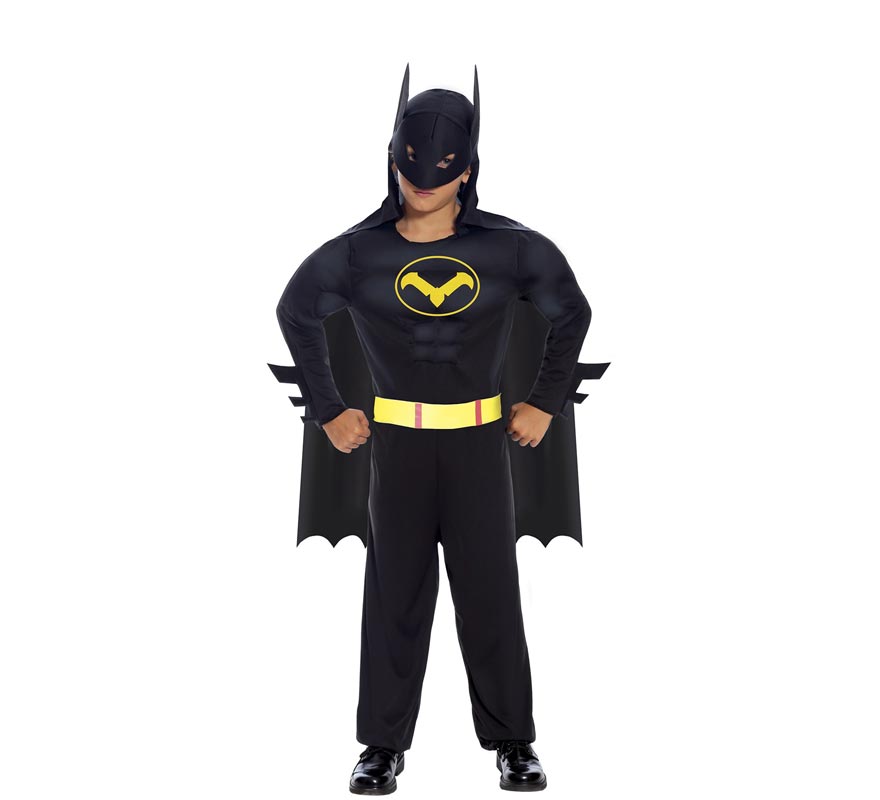 Muscular Dark Superhero Costume for Boys