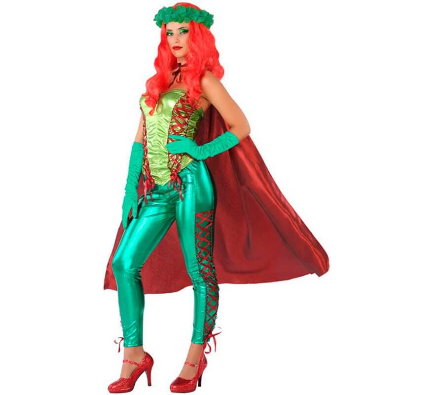 Nuevo significado banco detective Disfraz de Superheroina Verde para mujer
