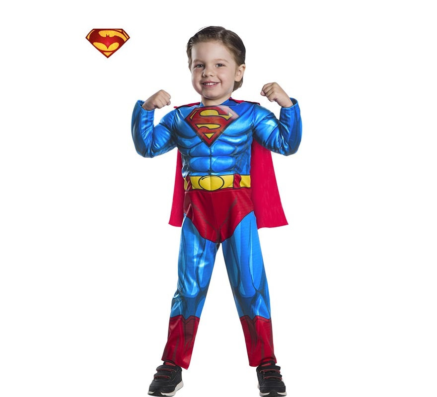 Black Line Preschool Muscle Superman Costume for Boys