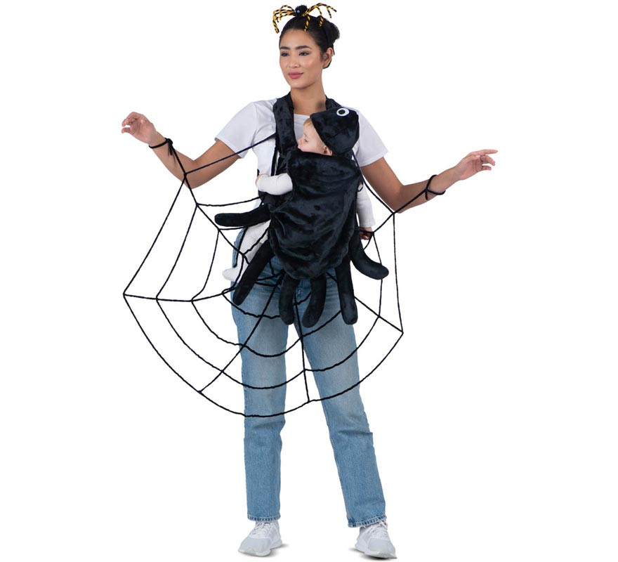 Spider Web Costume with Backpack Cover for Adults and Babies