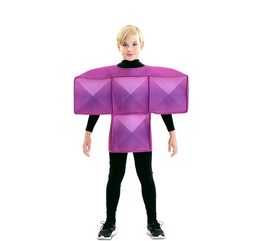 abrazo Esta llorando conjunto Disfraz de Tetris Morado para niños